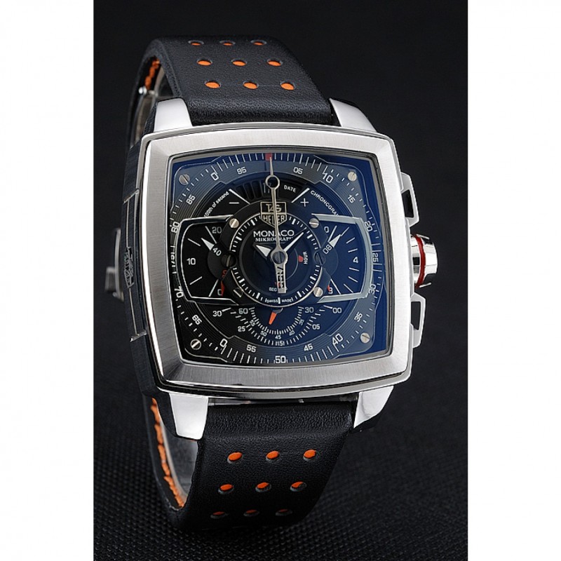 Tag Heuer Carrera tachimetrica Lunetta Quadrante Nero cinturino in pelle nera – Orologi replica