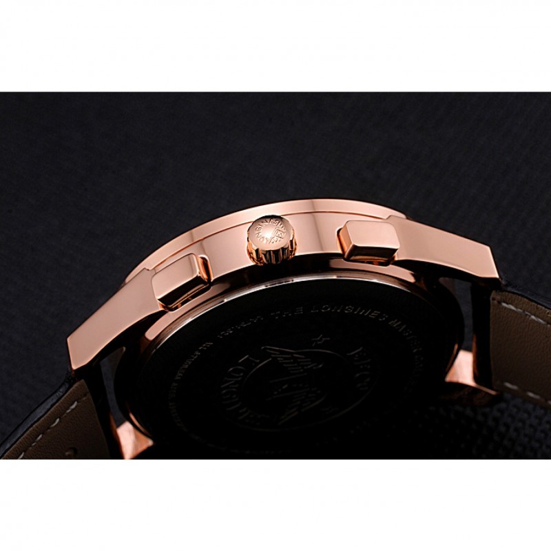Longines Ruota A Colonne Quadrante Nero Cassa In Oro Nero Cinturino In Longines Ruota A Colonne Quadrante Nero Cassa In Oro Nero Cinturino In