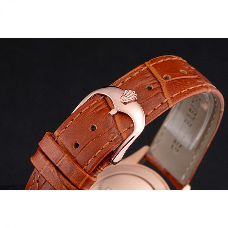 Svizzero Omega DeVille Tresor Quadrante Bianco Cassa In Oro Cinturino In Pelle Marrone 622 846