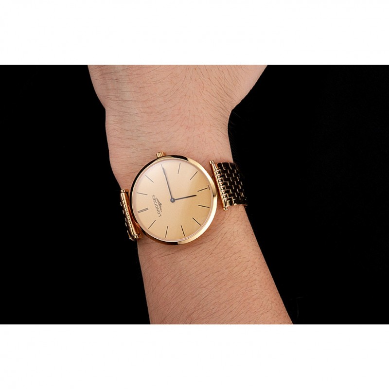 Svizzero Longines Grande Classique oro quadrante in oro cassa e bracciale