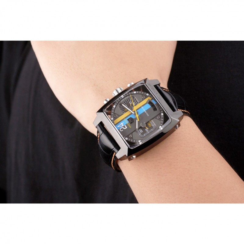PICTO Orologio Design Danese | Quadrante Giallo E Nero | 40mm | Cinturino Pelle Giallo