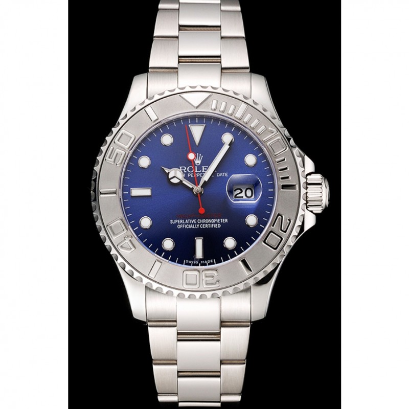 yacht master quadrante blu