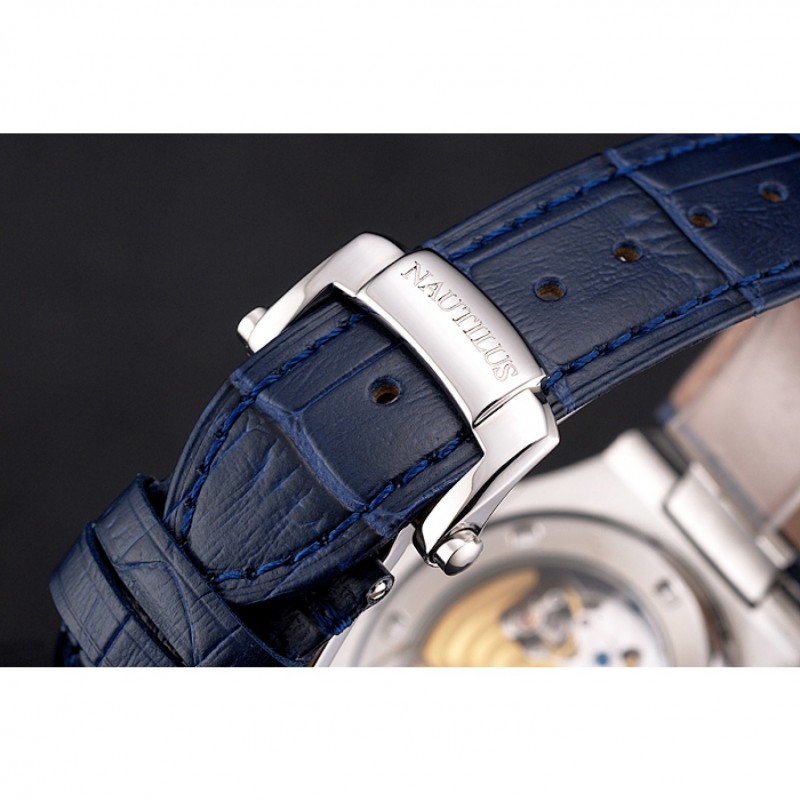 Philip Watch Uomo Cinturino Per Orologio Patek Philippe Nautilus - Pelle Genuina, Misura 25/18 Mm, Colore Marrone O Nero Pantaloncini Italia 2024 - Foto 4