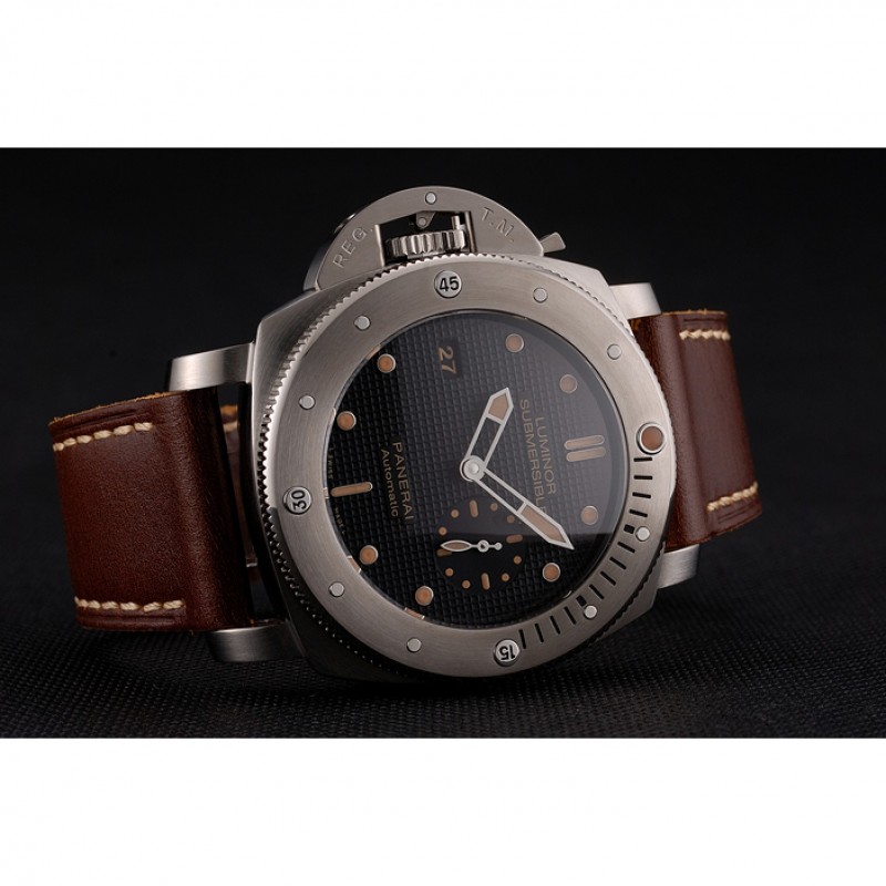 Svizzero Panerai sommergibili Mancino cinturino in pelle nera